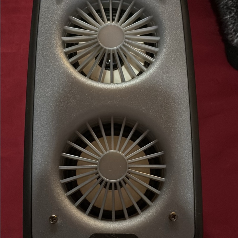 Dual Fan Portable Speaker - Silver